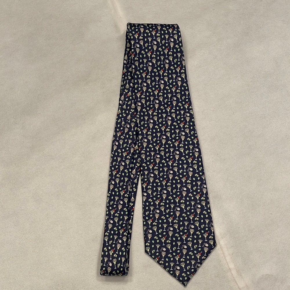 Vineyard Vines Margarita & Lime Tie (Navy Blue)